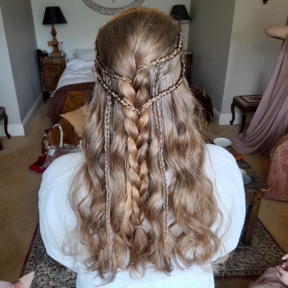 Half Up Braids and Sleek Down Braids
