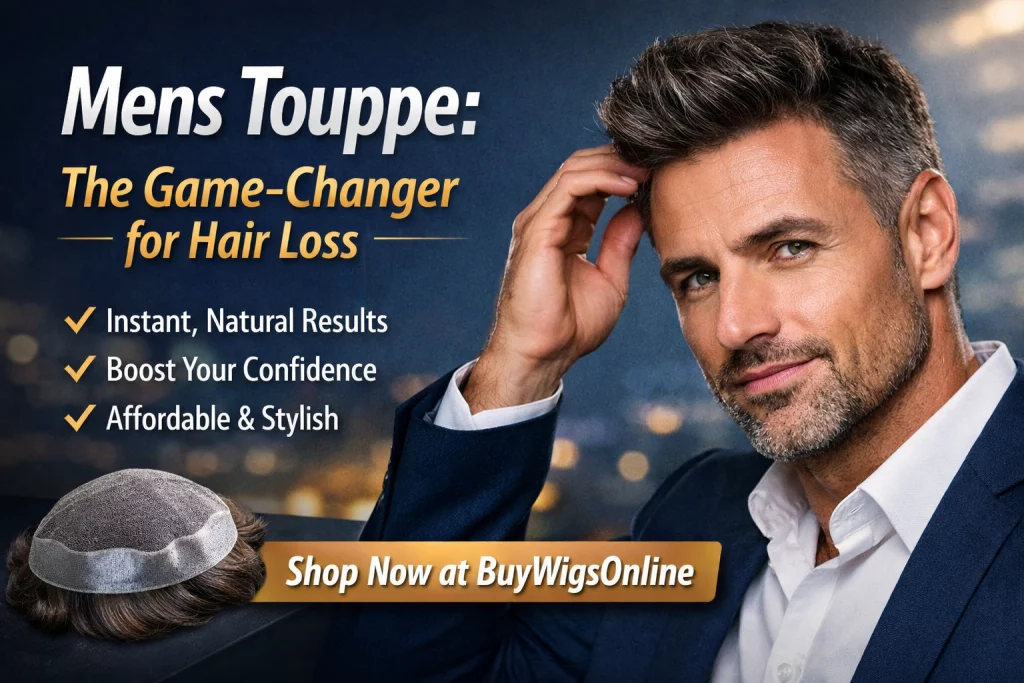 Mens touppe hair system for hair loss